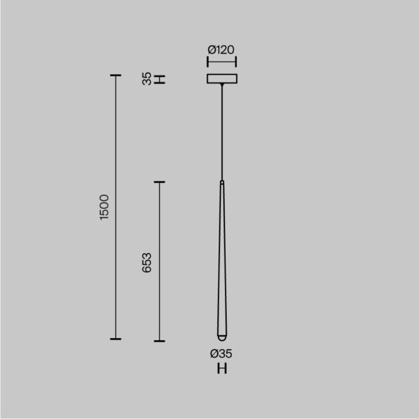 pendul Pendul LED negru elegant Maytoni Cascade 3000K-4000K 6W