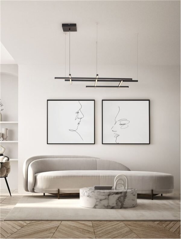 Lustră LED neagră cu lumina sus-jos PACE Nova Luce 83W 3000K dimabilă Lustră LED neagră cu lumina sus-jos PACE Nova Luce 83W 3000K dimabilă