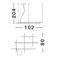 9002056_7 Lustră LED neagră cu lumina sus-jos PACE Nova Luce 83W 3000K dimabilă