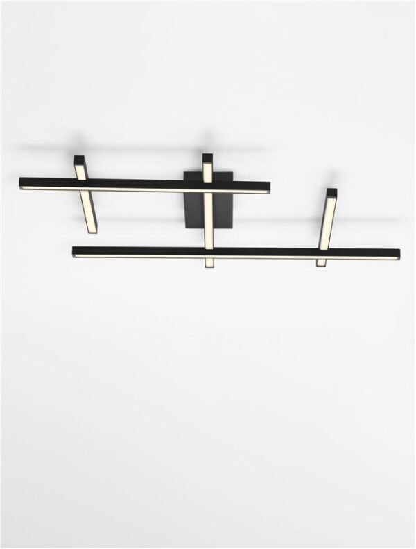 Plafonieră minimalistă liniară PACE Nova Luce LED 63W 3000K, dimabilă, negru Plafonieră minimalistă liniară PACE Nova Luce LED 63W 3000K, dimabilă, negru