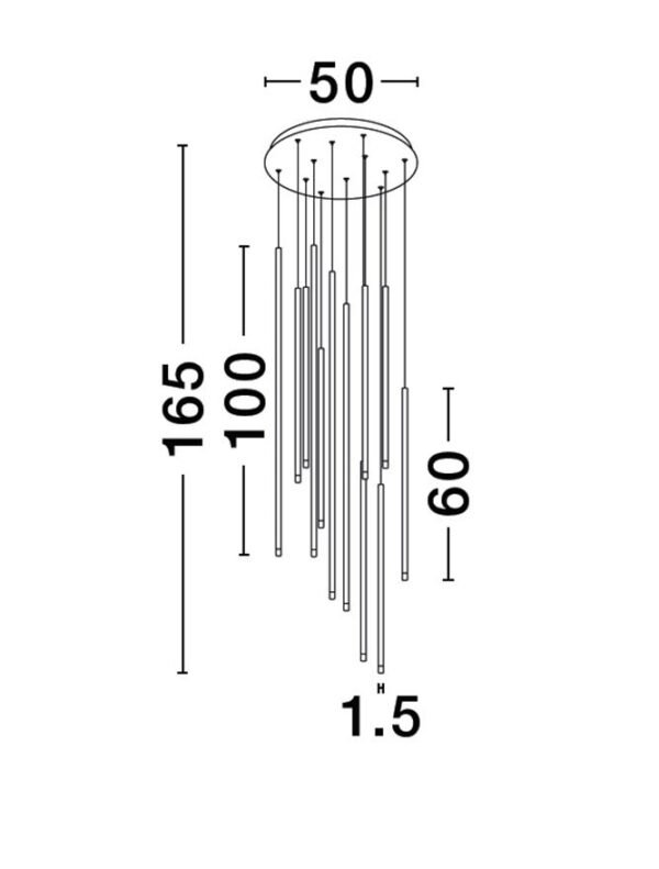 9081801_4 Lustră LED ELETTRA Nova Luce 60W 3000K IP20 negru dimabilă Triac