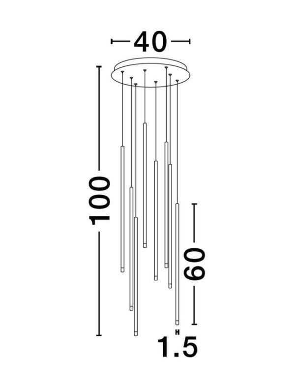 Lustră LED ELETTRA Nova Luce 40W 3000K IP20 negru dimabilă Lustră LED ELETTRA Nova Luce 40W 3000K IP20 negru dimabilă
