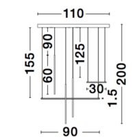 9088105_9 Lustră suspendată ELETTRA Nova Luce LED 20W 3000K IP20 negru