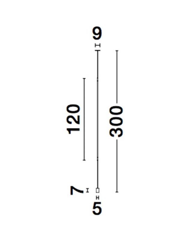 Pendul încastrat în tavan și prins în podea ELETTRA Nova Luce LED 20W 3000K IP20 negru