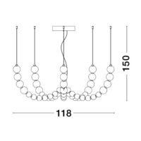 9695203_4 Lustră cu globuri PERLA Nova Luce LED 130W 3000K IP20 dimabilă telecomanda inclusă