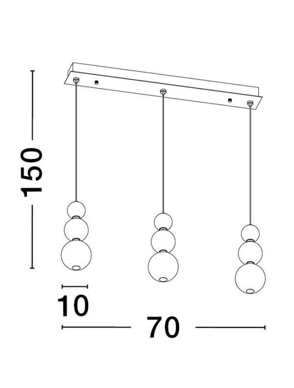 9695243_4 Pendul LED cu globuri PERLA Nova Luce 24W 3000K IP20 dimabil