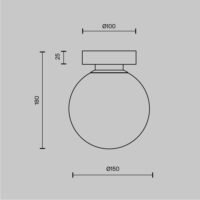 Aplică neagră cu glob Maytoni Basic Form E14x1 40W D15 5 Aplică neagră cu glob Maytoni Basic Form E14x1 40W D15