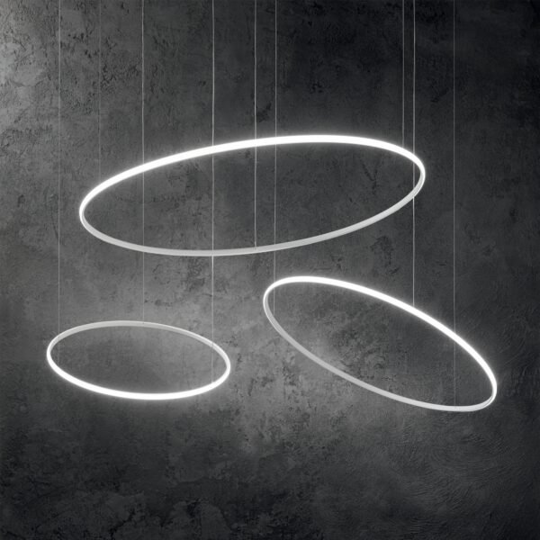 Lustră LED vopsită în câmp electrostatic HULAHOOP Ideal Lux D100 46W 3000k
