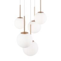 Lustră alb-aurie cu globuri Maytoni Basic Form E14x5 40W