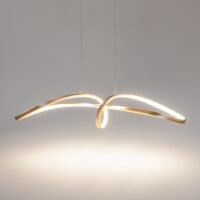Lustră living Maytoni Curve LED 42W 4000K auriu alamă 3 Lustră living Maytoni Curve LED 42W 4000K auriu alamă
