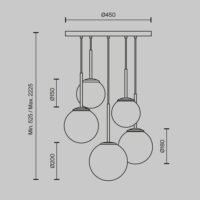 Lustră neagră cu globuri Maytoni Basic Form E14x5 40W 5 Lustră neagră cu globuri Maytoni Basic Form E14x5 40W
