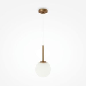Pendul auriu cu glob alb Maytoni Basic Form E14x1 40W D180 1 Pendul auriu cu glob alb Maytoni Basic Form E14x1 40W D180