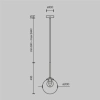 Pendul auriu cu glob transparent Maytoni Basic Form G9x1 20W