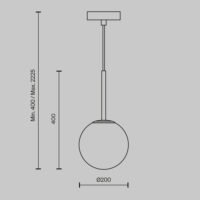 Pendul negru cu glob Maytoni Basic Form E14x1 40W D20 5 Pendul negru cu glob Maytoni Basic Form E14x1 40W D20