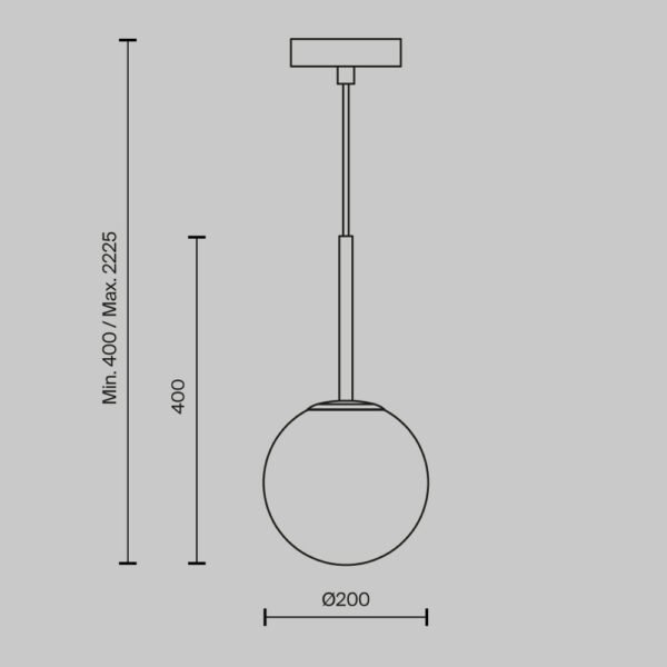 Pendul negru cu glob Maytoni Basic Form E14x1 40W D20 5 Pendul negru cu glob Maytoni Basic Form E14x1 40W D20