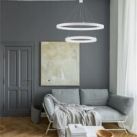 Lustră LED suspendată EMPATIA Nova Luce LED 60W cu lumină caldă 3000K dimabilă alb