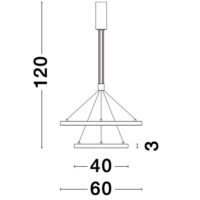 Lustră LED suspendată EMPATIA Nova Luce LED 60W cu lumină caldă 3000K dimabilă alb