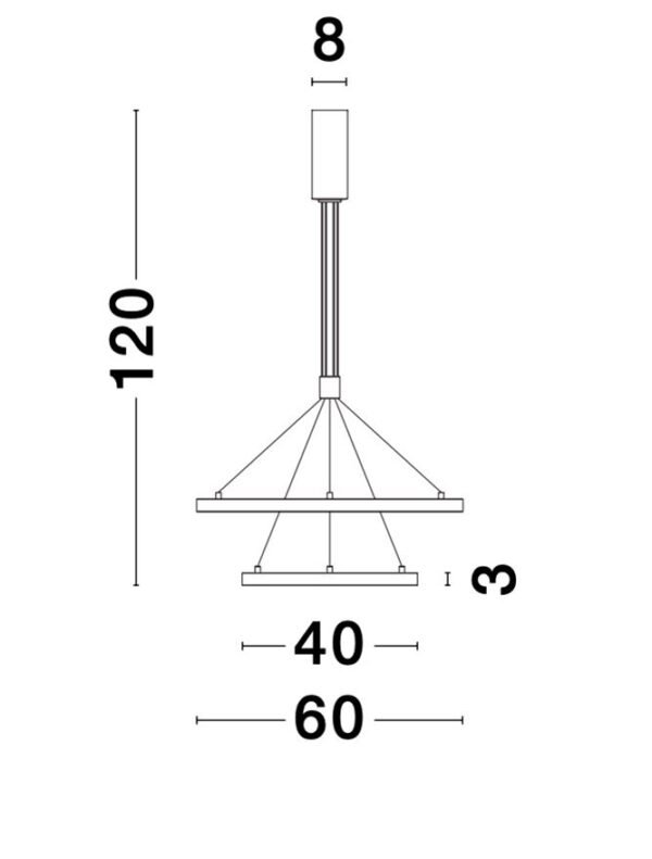 Lustră LED suspendată EMPATIA Nova Luce LED 60W cu lumină caldă 3000K dimabilă alb