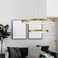 Lustră aurie EMPATIA Nova Luce LED 60W cu lumină caldă 3000k dimabilă