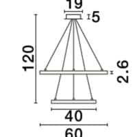 Lustră suspendată cu cercuri EMPATIA Nova Luce 60W 3000K dimabilă alb