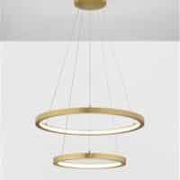 Lustră aurie cu cercuri EMPATIA Nova Luce LED 60W cu lumină caldă 3000k dimabilă