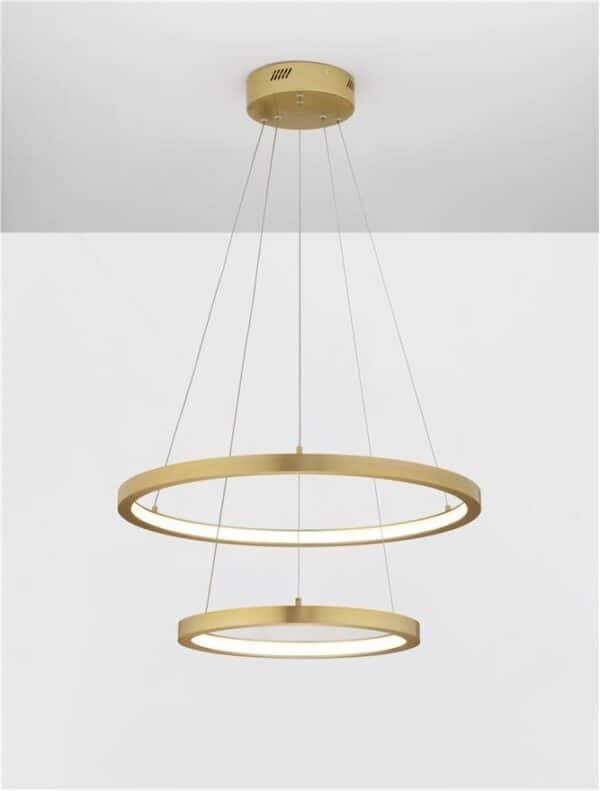 Lustră aurie cu cercuri EMPATIA Nova Luce LED 60W cu lumină caldă 3000k dimabilă