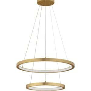 Lustră aurie cu cercuri EMPATIA Nova Luce LED 60W cu lumină caldă 3000k dimabilă