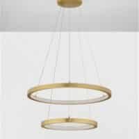 Lustră aurie cu cercuri EMPATIA Nova Luce LED 60W cu lumină caldă 3000k dimabilă