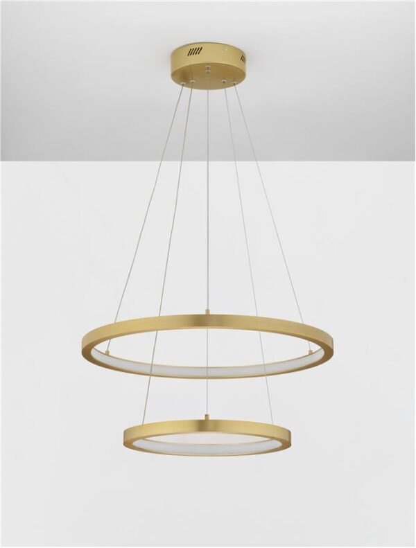 Lustră aurie cu cercuri EMPATIA Nova Luce LED 60W cu lumină caldă 3000k dimabilă