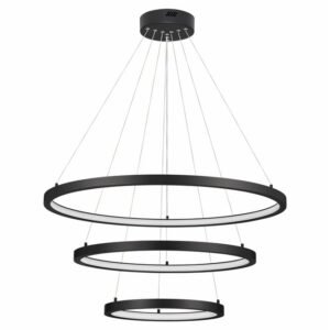 Lustră mare EMPATIA Nova Luce LED 108W cu lumină caldă 3000K dimabilă negru