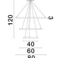 Lustră mare EMPATIA Nova Luce LED 108W cu lumină caldă 3000K dimabilă negru