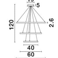 Lustră LED suspendată mare EMPATIA Nova Luce 108W 3000K dimabilă alb