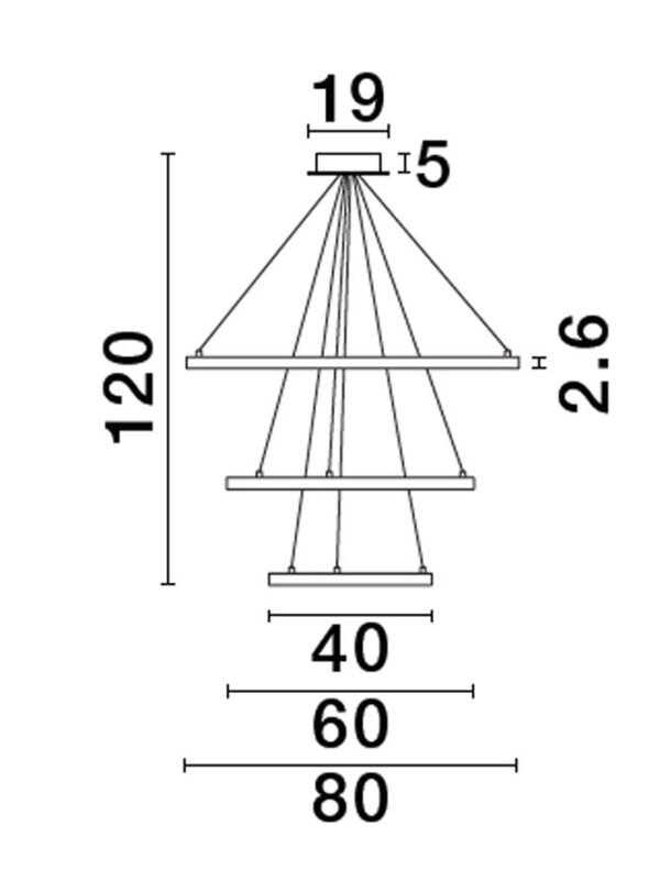 Lustră aurie EMPATIA Nova Luce LED 108W