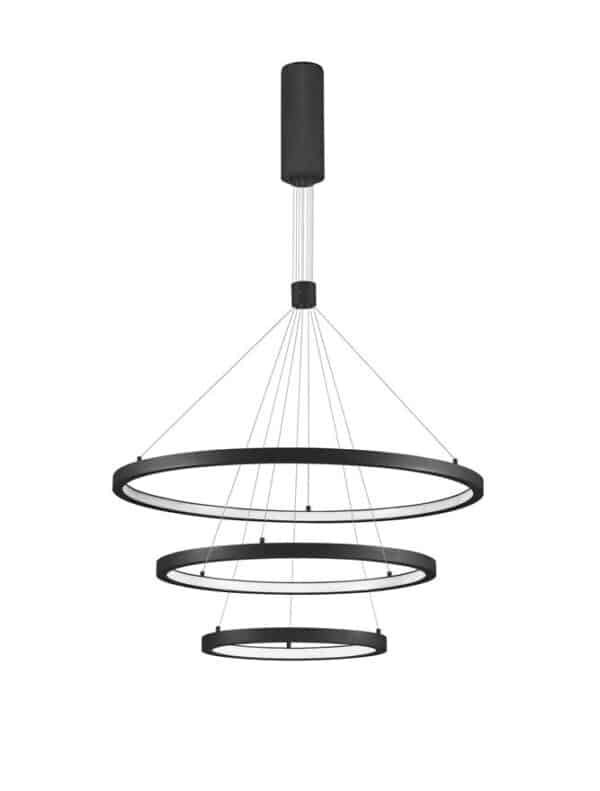 Lustra living EMPATIA Nova Luce LED 108W cu lumină caldă 3000K dimabilă negru