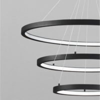 Lustra living EMPATIA Nova Luce LED 108W cu lumină caldă 3000K dimabilă negru