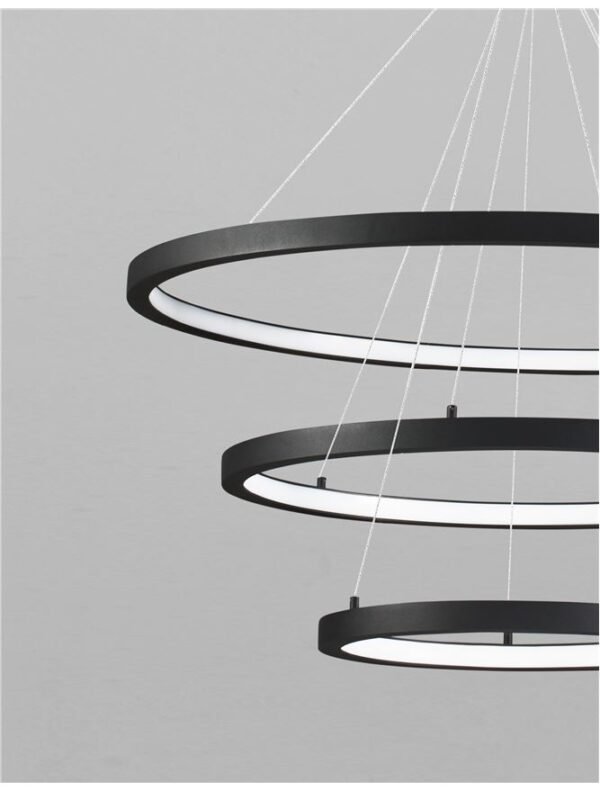 Lustra living EMPATIA Nova Luce LED 108W cu lumină caldă 3000K dimabilă negru