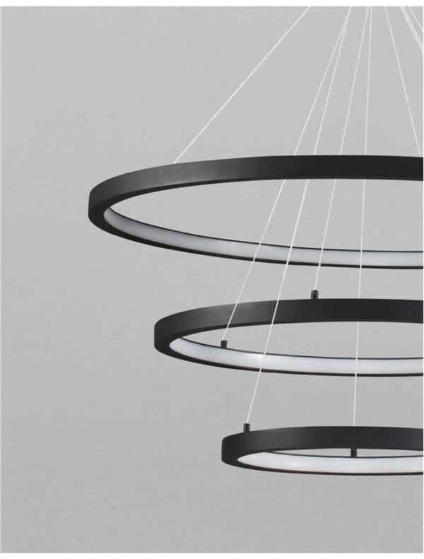 Lustra living EMPATIA Nova Luce LED 108W cu lumină caldă 3000K dimabilă negru