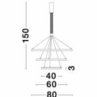 Lustra living EMPATIA Nova Luce LED 108W cu lumină caldă 3000K dimabilă negru