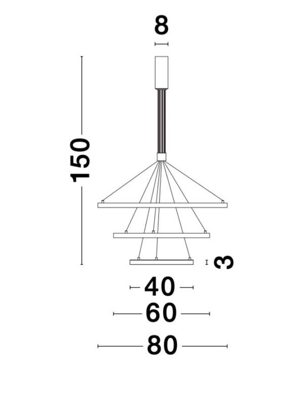 Lustra living EMPATIA Nova Luce LED 108W cu lumină caldă 3000K dimabilă negru