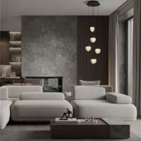 Lustră neagră ALICIA Nova Luce LED 25W 3000k Cloud Glass dimabil