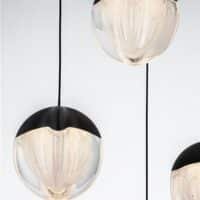 Lustră neagră ALICIA Nova Luce LED 25W 3000k Cloud Glass dimabil