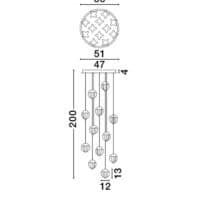 Lustră Cloud Glass ALICIA Nova Luce LED 60W 3000k dimabil