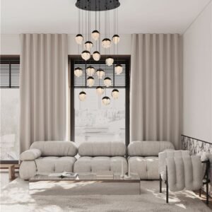 Lustră living ALICIA Nova Luce LED 90W 3000k Cloud Glass dimabil