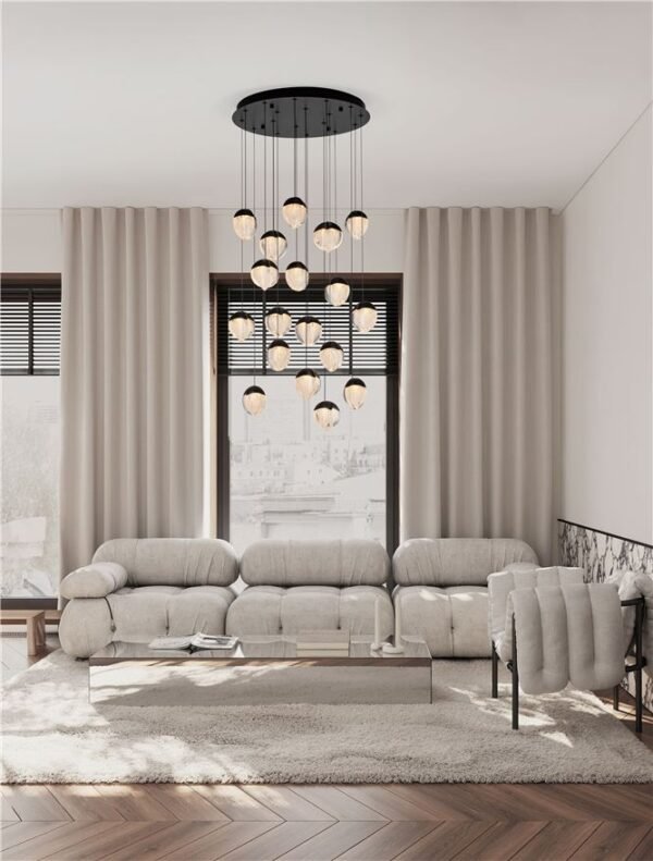 Lustră living ALICIA Nova Luce LED 90W 3000k Cloud Glass dimabil