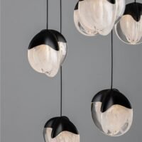 Lustră living ALICIA Nova Luce LED 90W 3000k Cloud Glass dimabil