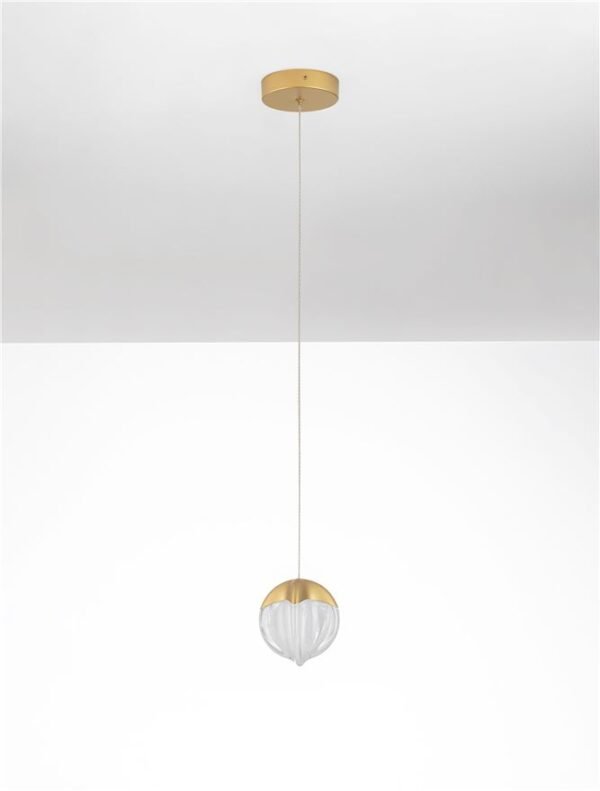 Pendul auriu ALICIA Nova Luce LED 5W 3000k Cloud Glass dimabil