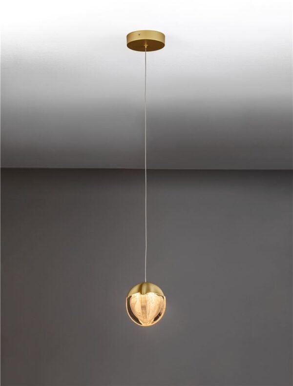 Pendul auriu ALICIA Nova Luce LED 5W 3000k Cloud Glass dimabil