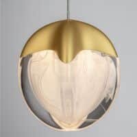 Pendul auriu ALICIA Nova Luce LED 5W 3000k Cloud Glass dimabil