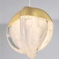 Pendul auriu ALICIA Nova Luce LED 5W 3000k Cloud Glass dimabil