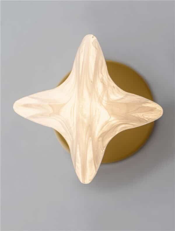 Pendul auriu ALICIA Nova Luce LED 5W 3000k Cloud Glass dimabil